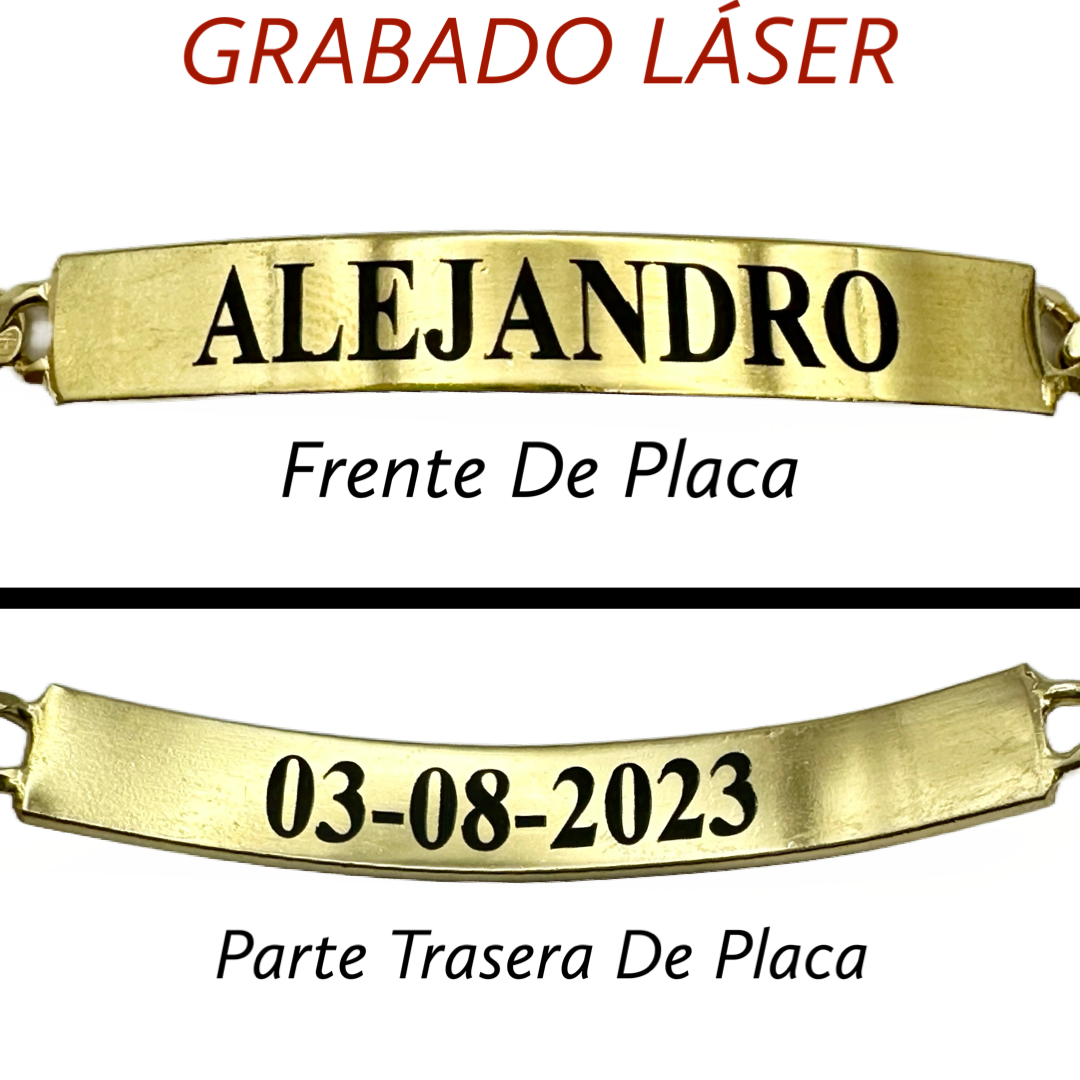 Unisex | Esclava Tejido Barbada HM Lisa 7 mm – Plata Con Baño De Oro 24k