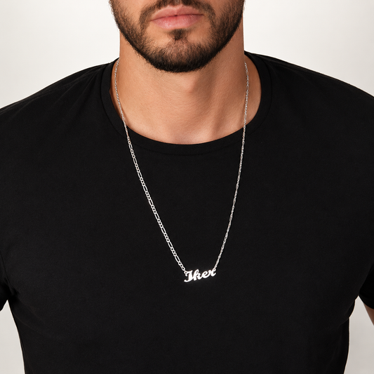 Unisex | Collares Con Dije De Nombre Personalizado Para Caballero Y Dama, De Plata Ley .925, DUO DELUXE JOYAS