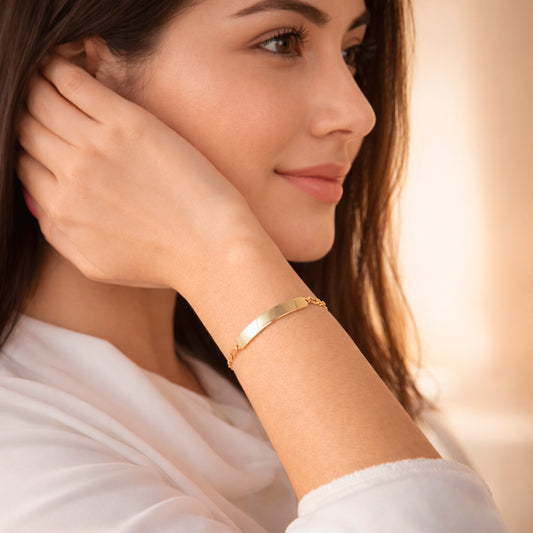 Mujer | Esclava Tejido Figaro 3:1 Lisa 3 mm, Pulsera Para Mujer, De Plata Autentica Ley .925 Con Baño De Oro Italiano 24k, Con Grabado, DUO DELUXE JOYAS