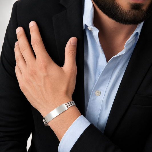 Unisex | Esclava Tejido Cubana Petatillo 10 mm, Pulsera Para Hombre Y Mujer, De Plata Autentica Ley .925, Con Grabado, DUO DELUXE JOYAS