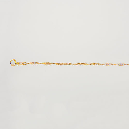 Mujer | Pulso Pulsera Tejido Singapur 2 mm, Esclava Para Mujer De Plata Autentica Ley .925 Con Baño De Oro Italiano De 24k, DUO DELUXE JOYAS