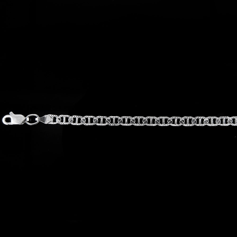 Unisex | Pulsera Tejido Gucci Diamantado 4 mm – Unisex – Plata Ley .925