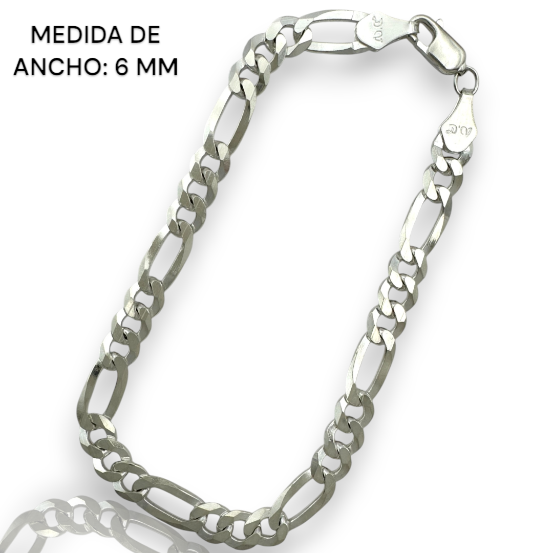 Pulsera Esclava Cartier Figaro Lisa, Plata Ley .925, Para Hombre y Mujer | DUO DELUXE JOYAS