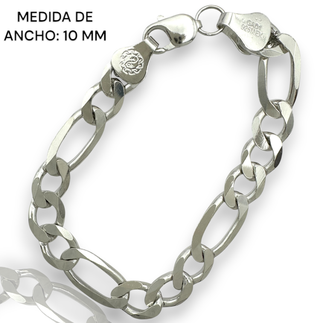 Pulsera Esclava Cartier Figaro Lisa, Plata Ley .925, Para Hombre y Mujer | DUO DELUXE JOYAS