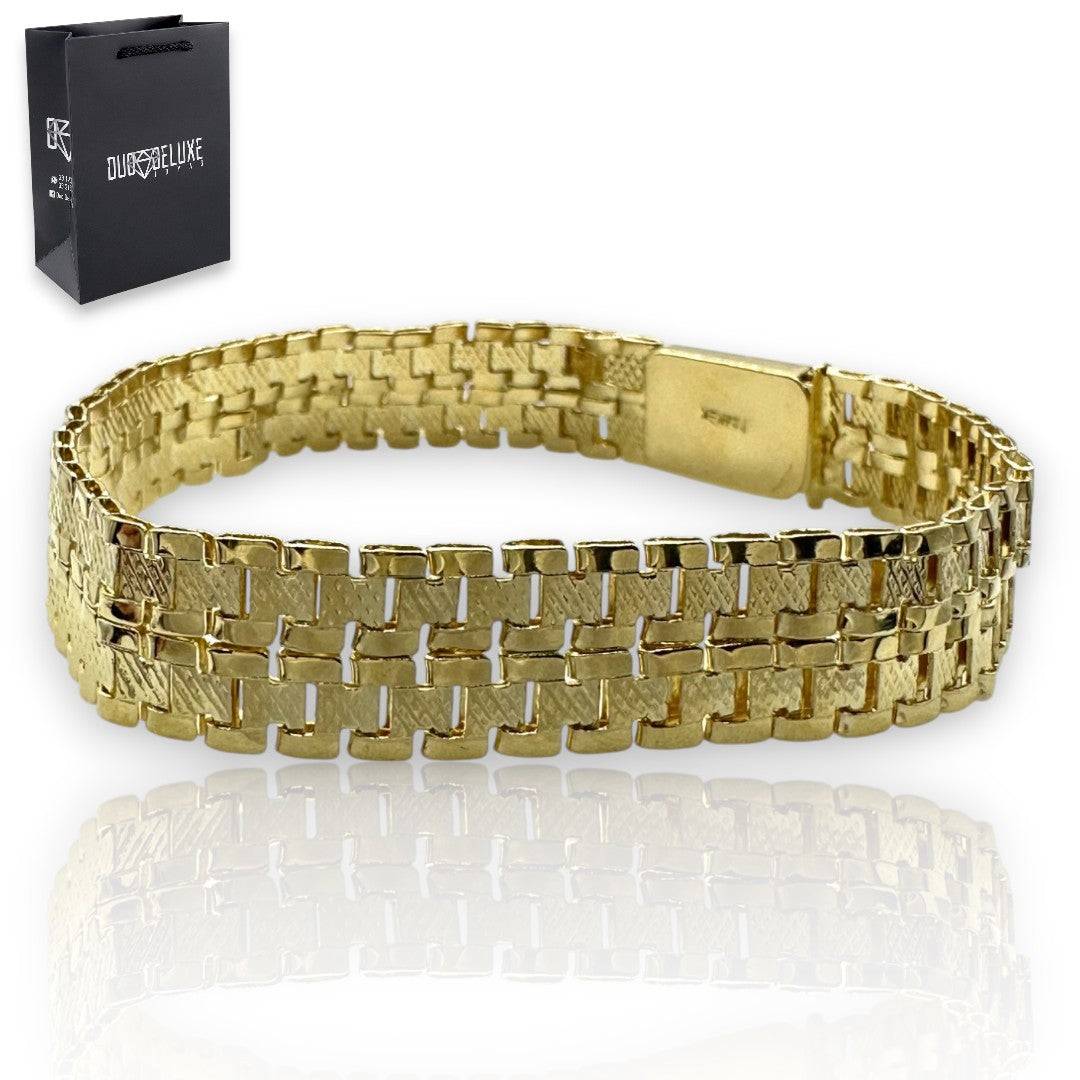 Pulsera Esclava Tejido Rolex Elegante 12 mm, Plata Ley .925, Para Hombre y Mujer | DUO DELUXE JOYAS