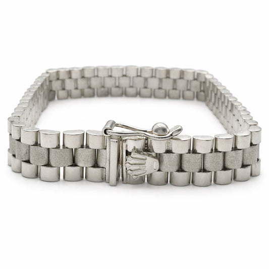 Unisex | Pulso Pulsera Tejido Rolex RCL 8 mm, Esclava Para Hombre Y Mujer De Plata Autentica Ley .925, DUO DELUXE JOYAS