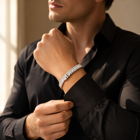 Unisex | Pulso Pulsera Tejido Elegante Presidencial RCL 8 mm, Esclava Para Hombre Y Mujer De Plata Autentica Ley .925, DUO DELUXE JOYAS
