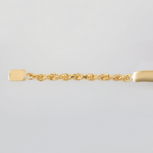 Unisex | Esclava Tejido Torzal Relleno 5 mm, Pulsera Para Hombre Y Mujer, De Plata Autentica Ley .925 Con Baño De Oro Italiano 24k, Con Grabado, DUO DELUXE JOYAS