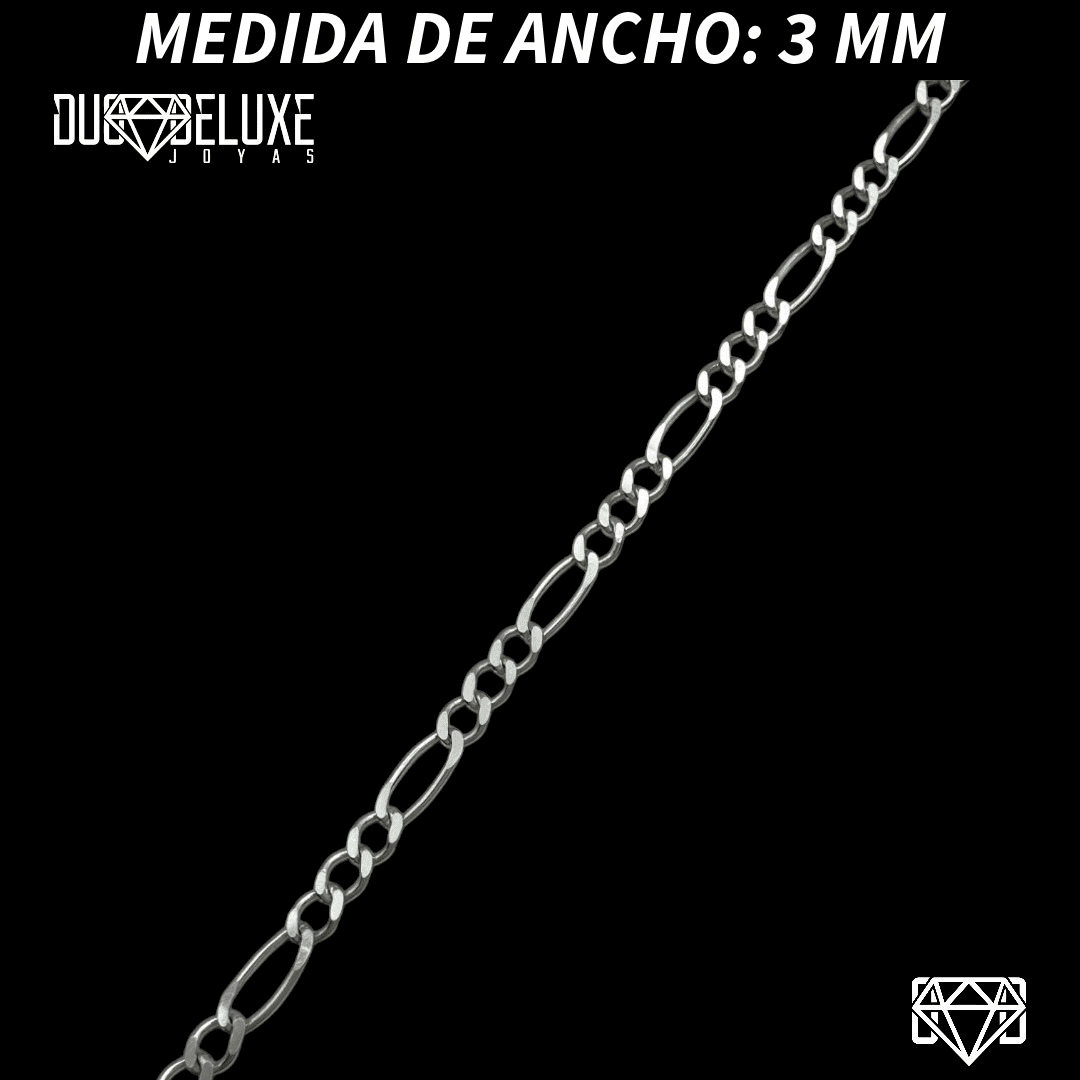 Pulsera Esclava Cartier Figaro Lisa, Plata Ley .925, Para Hombre y Mujer | DUO DELUXE JOYAS