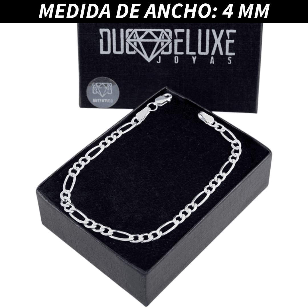 Pulsera Esclava Cartier Figaro Lisa, Plata Ley .925, Para Hombre y Mujer | DUO DELUXE JOYAS