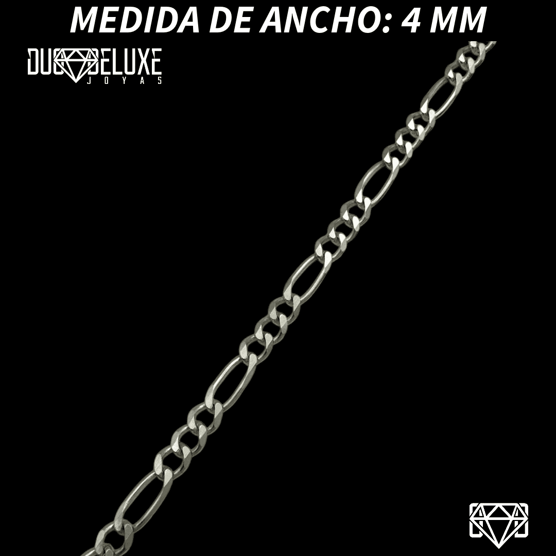 Pulsera Esclava Cartier Figaro Lisa, Plata Ley .925, Para Hombre y Mujer | DUO DELUXE JOYAS
