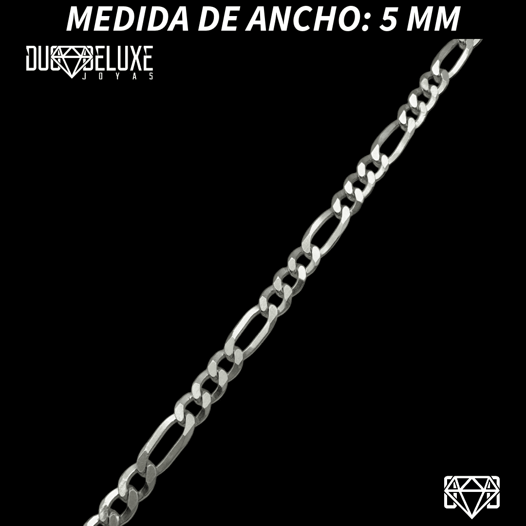 Pulsera Esclava Cartier Figaro Lisa, Plata Ley .925, Para Hombre y Mujer | DUO DELUXE JOYAS