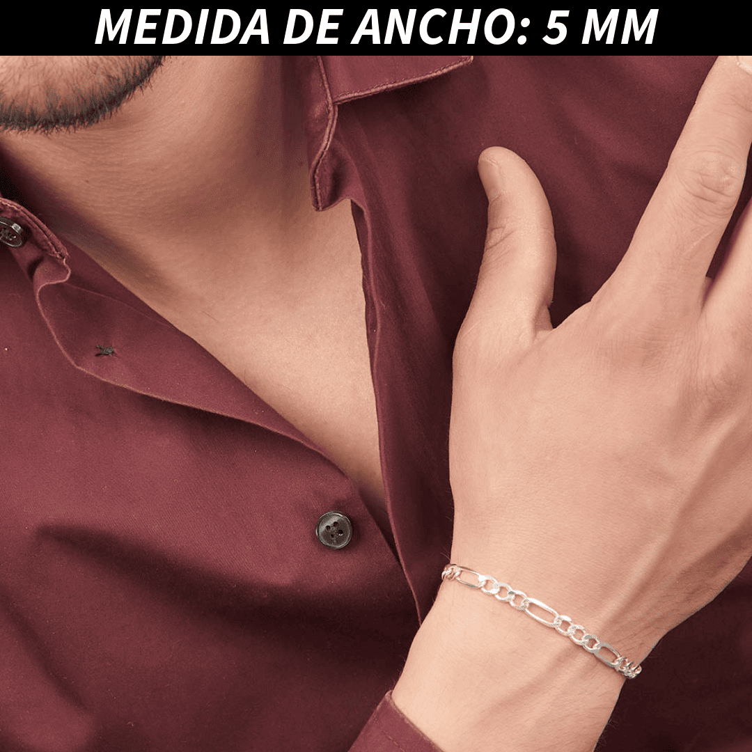 Pulsera Esclava Cartier Figaro Lisa, Plata Ley .925, Para Hombre y Mujer | DUO DELUXE JOYAS