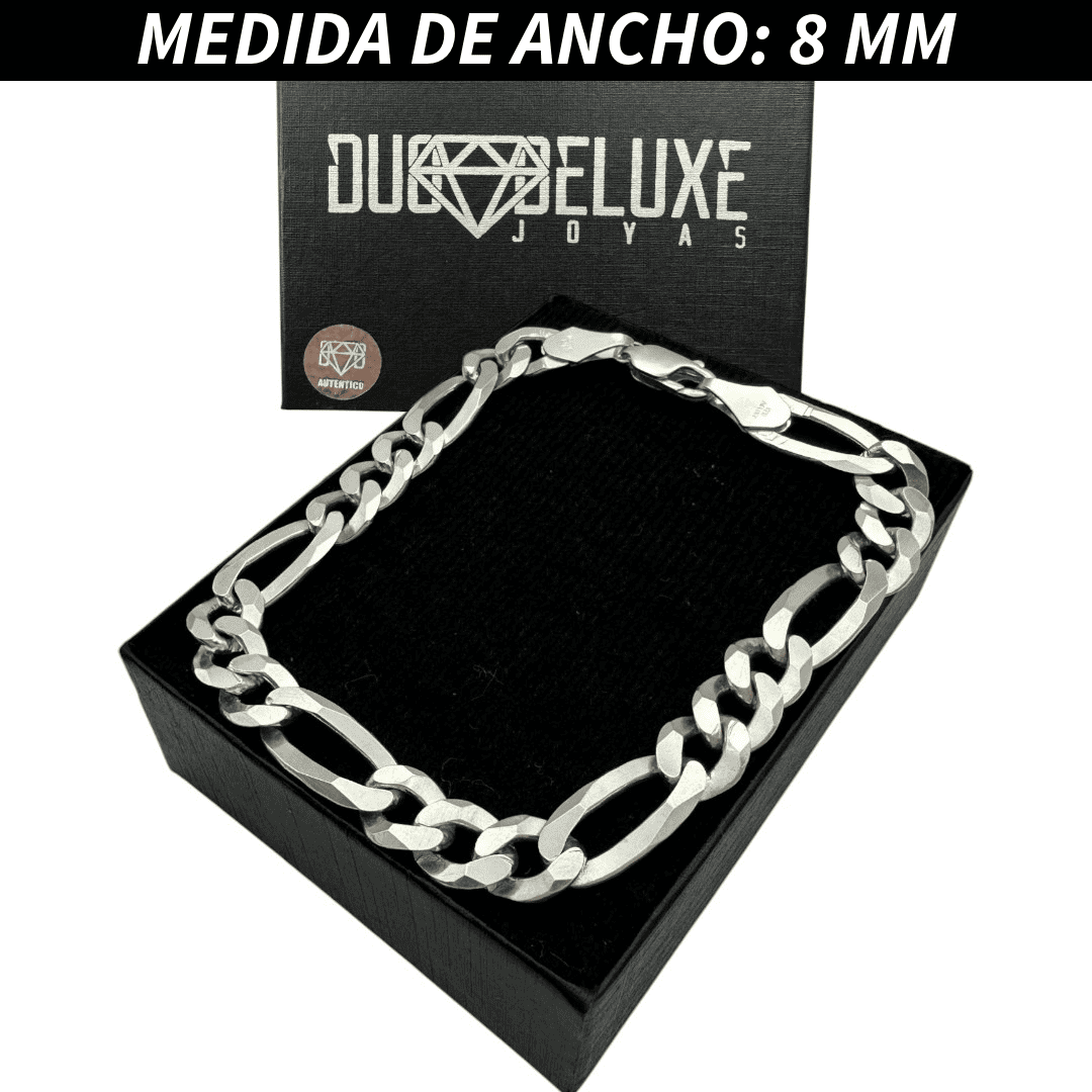 Pulsera Esclava Cartier Figaro Lisa, Plata Ley .925, Para Hombre y Mujer | DUO DELUXE JOYAS