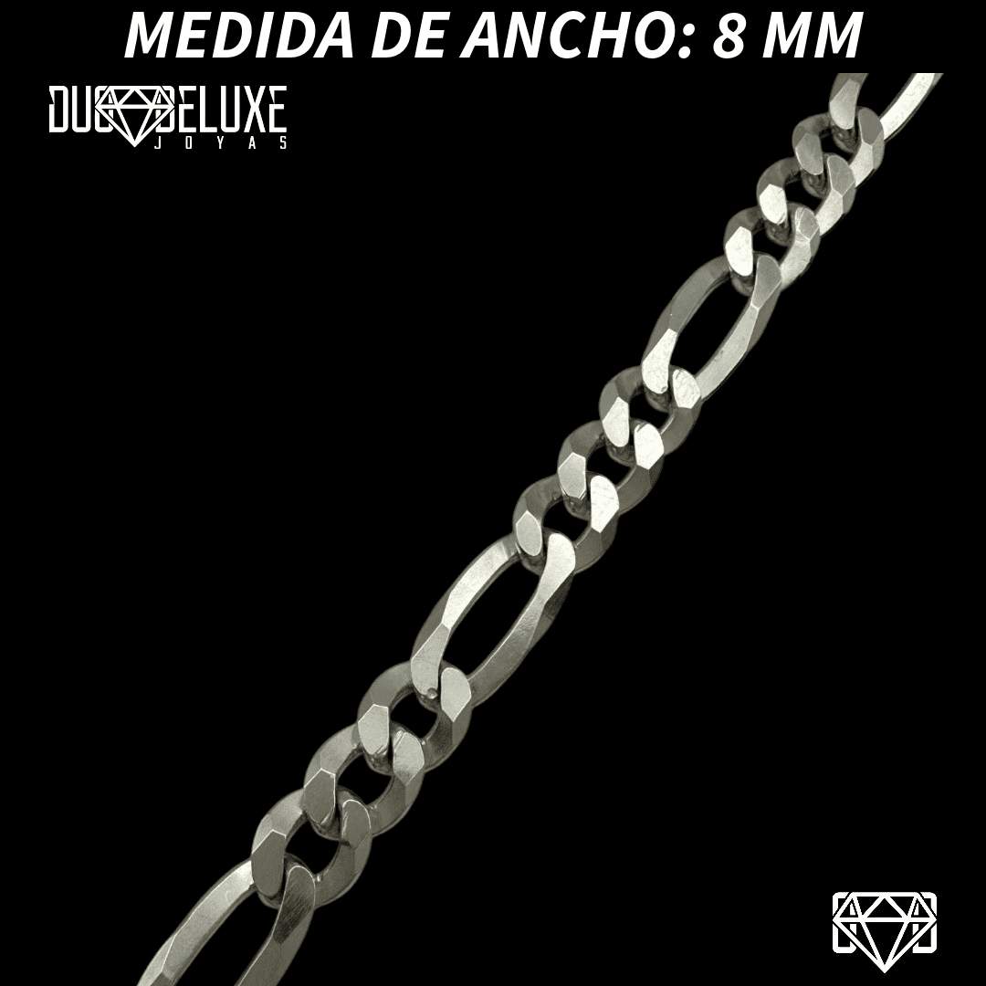 Pulsera Esclava Cartier Figaro Lisa, Plata Ley .925, Para Hombre y Mujer | DUO DELUXE JOYAS