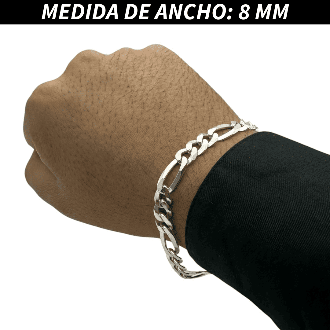 Pulsera Esclava Cartier Figaro Lisa, Plata Ley .925, Para Hombre y Mujer | DUO DELUXE JOYAS