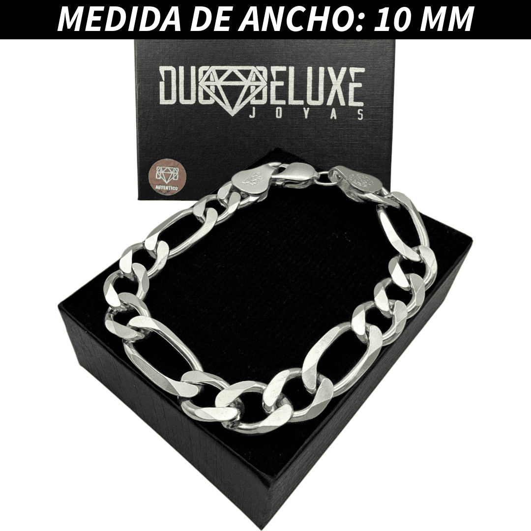 Pulsera Esclava Cartier Figaro Lisa, Plata Ley .925, Para Hombre y Mujer | DUO DELUXE JOYAS