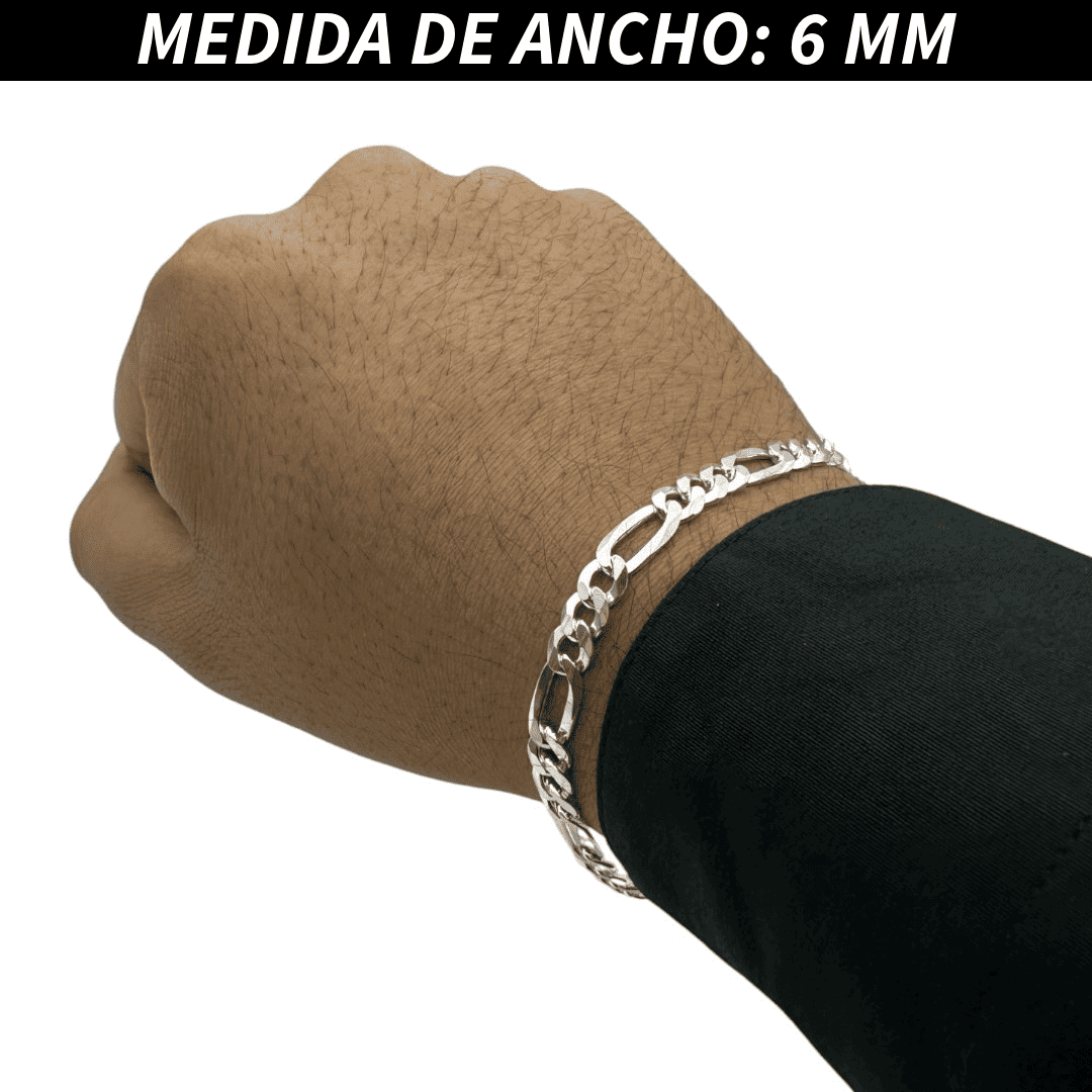 Pulsera Esclava Cartier Figaro Lisa, Plata Ley .925, Para Hombre y Mujer | DUO DELUXE JOYAS