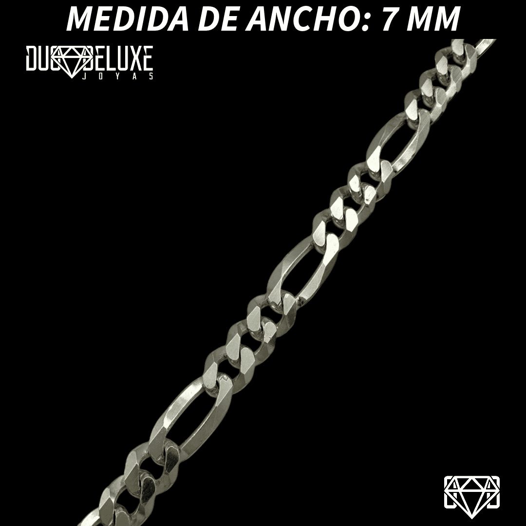 Pulsera Esclava Cartier Figaro Lisa, Plata Ley .925, Para Hombre y Mujer | DUO DELUXE JOYAS
