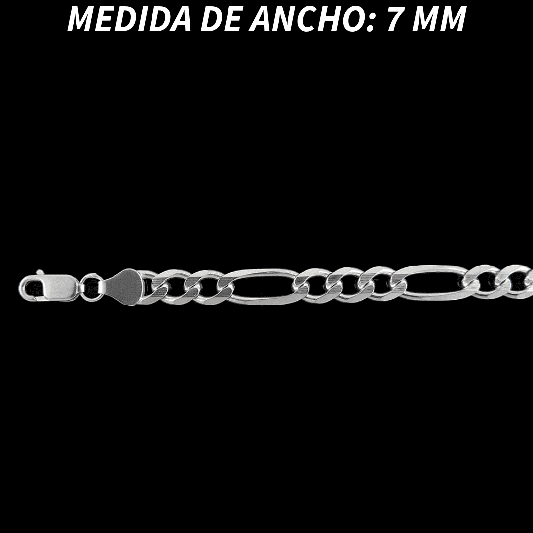 Pulsera Esclava Cartier Figaro Lisa, Plata Ley .925, Para Hombre y Mujer | DUO DELUXE JOYAS