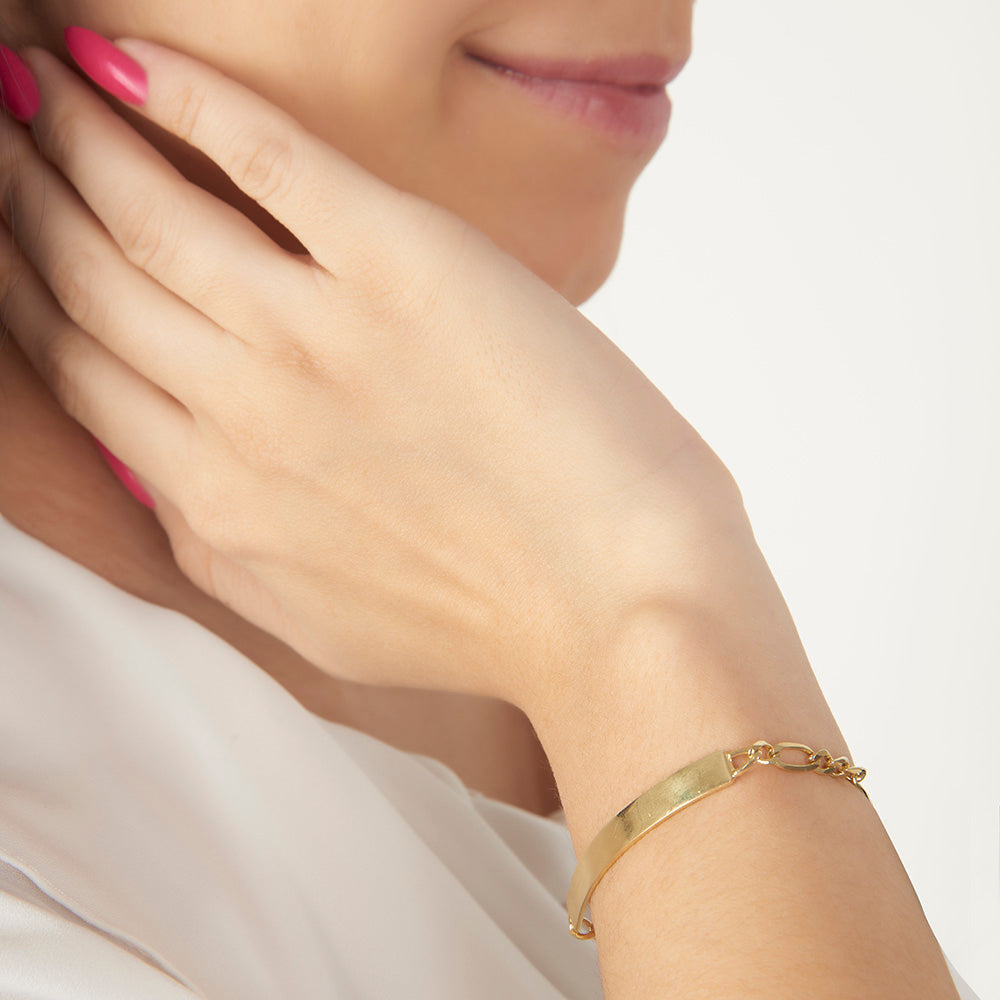 Mujer | Esclava Tejido Cartier Lisa 4 mm – Plata Con Baño De Oro 24k