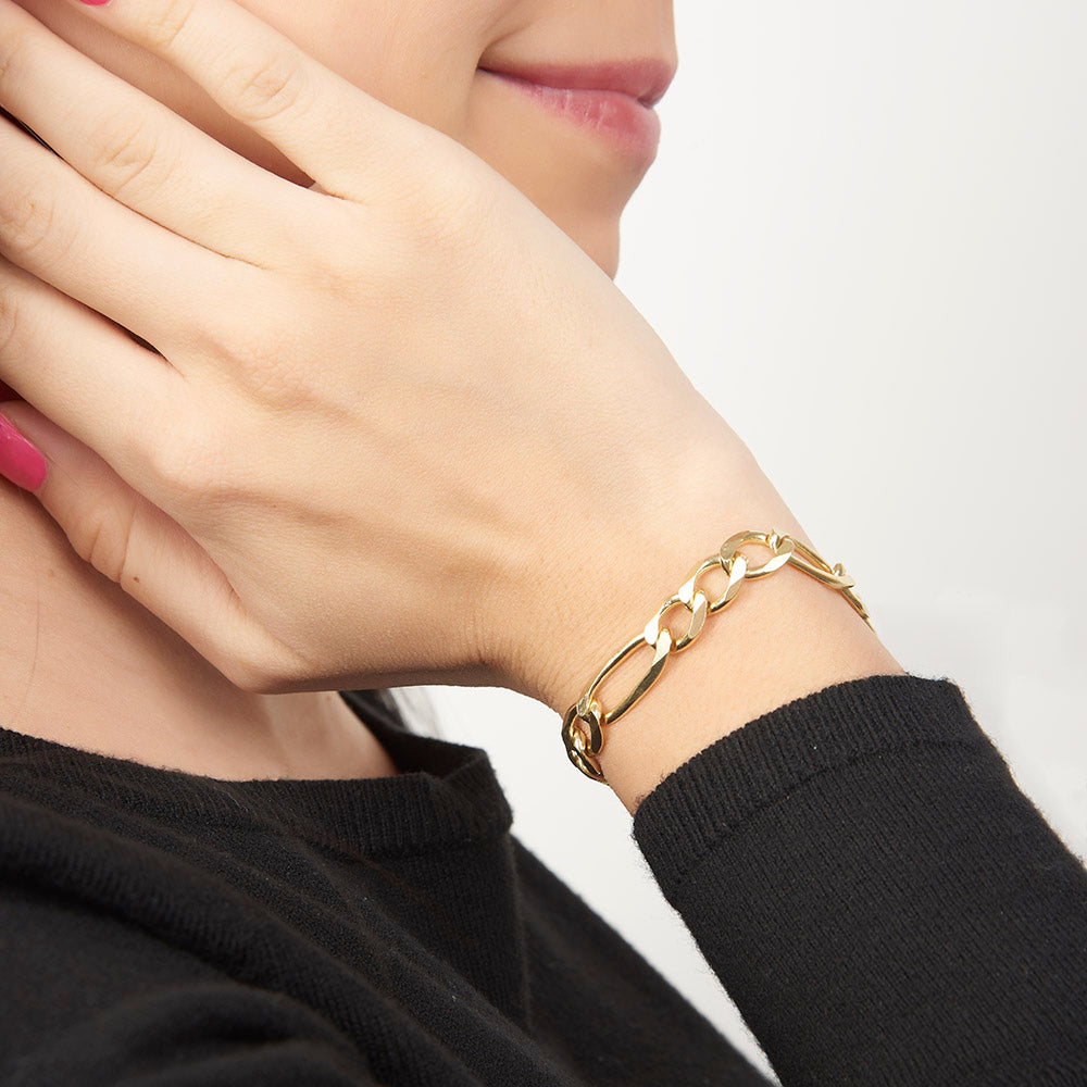 Unisex | Pulsera Tejido Cartier Liso 8 mm – Plata Con Baño De Oro Italiano 24k