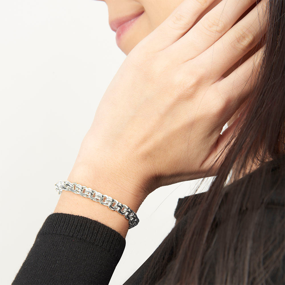 Unisex | Pulsera Tejido Chino - 7 mm – Unisex – Plata Ley .925