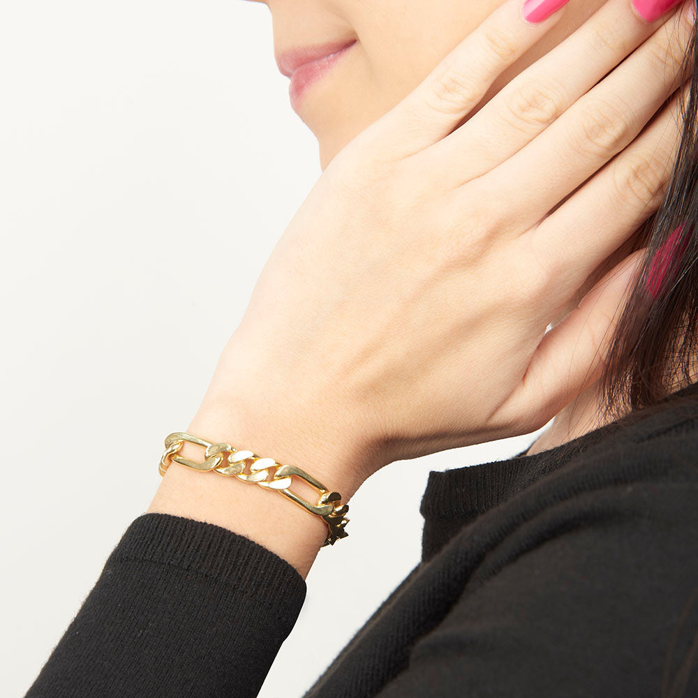 Unisex | Pulsera Tejido Cartier HM Liso 8 mm – Plata Con Baño De Oro Italiano 24k