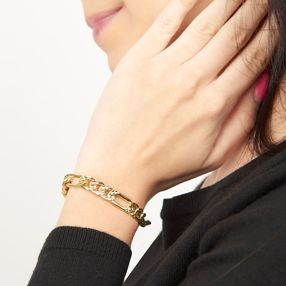 Unisex | Pulsera Tejido Cartier HM Diamantado 8 mm – Plata Con Baño De Oro Italiano 24k