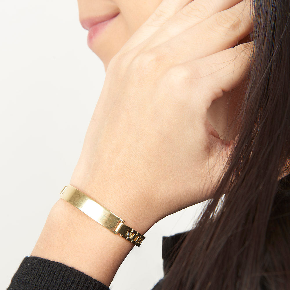 Unisex | Esclava Tejido Rolex ERO - 6 mm – Plata Con Baño De Oro 24k