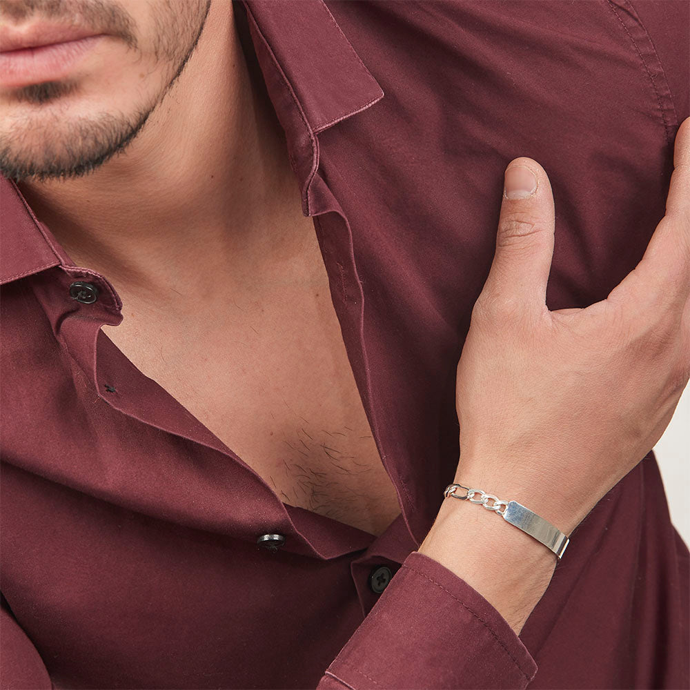 Hombre | Esclava Tejido Cartier Liso 7 mm – Plata Ley .925