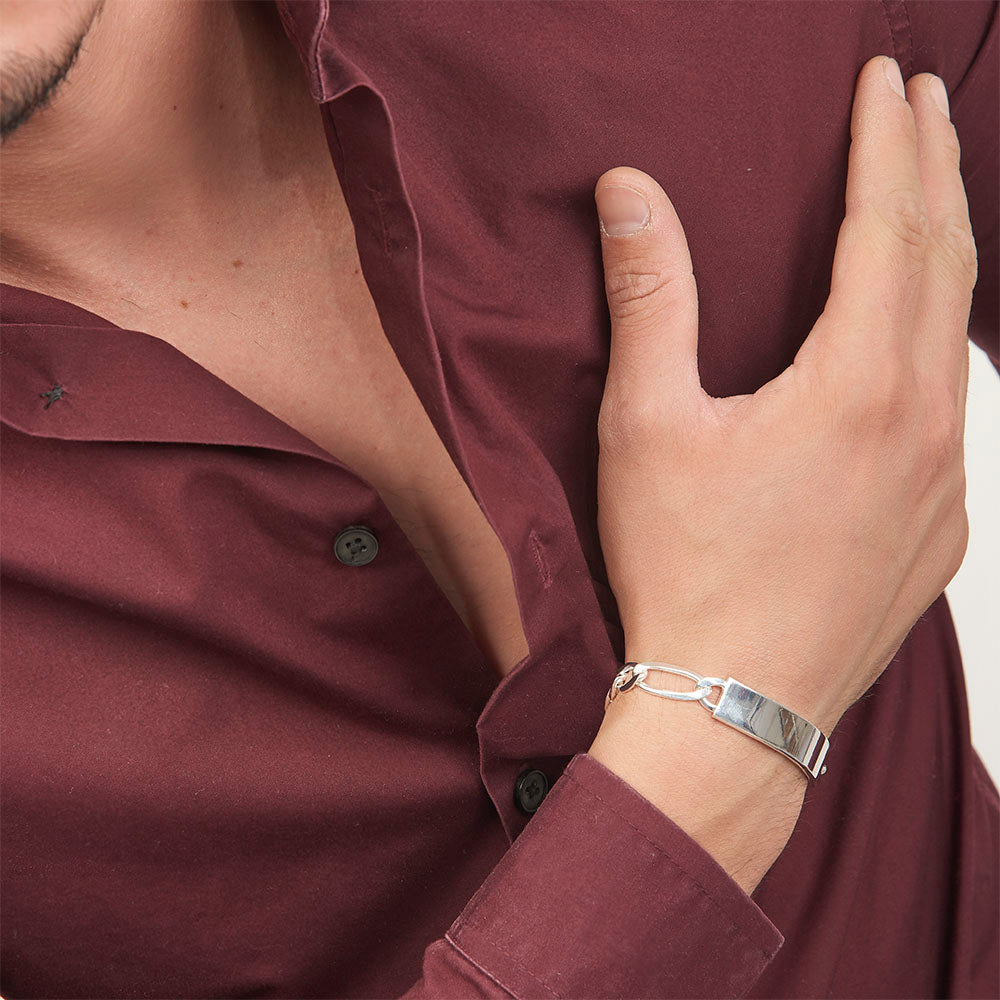 Hombre | Esclava Tejido Cartier Liso 8 mm – Plata Ley .925