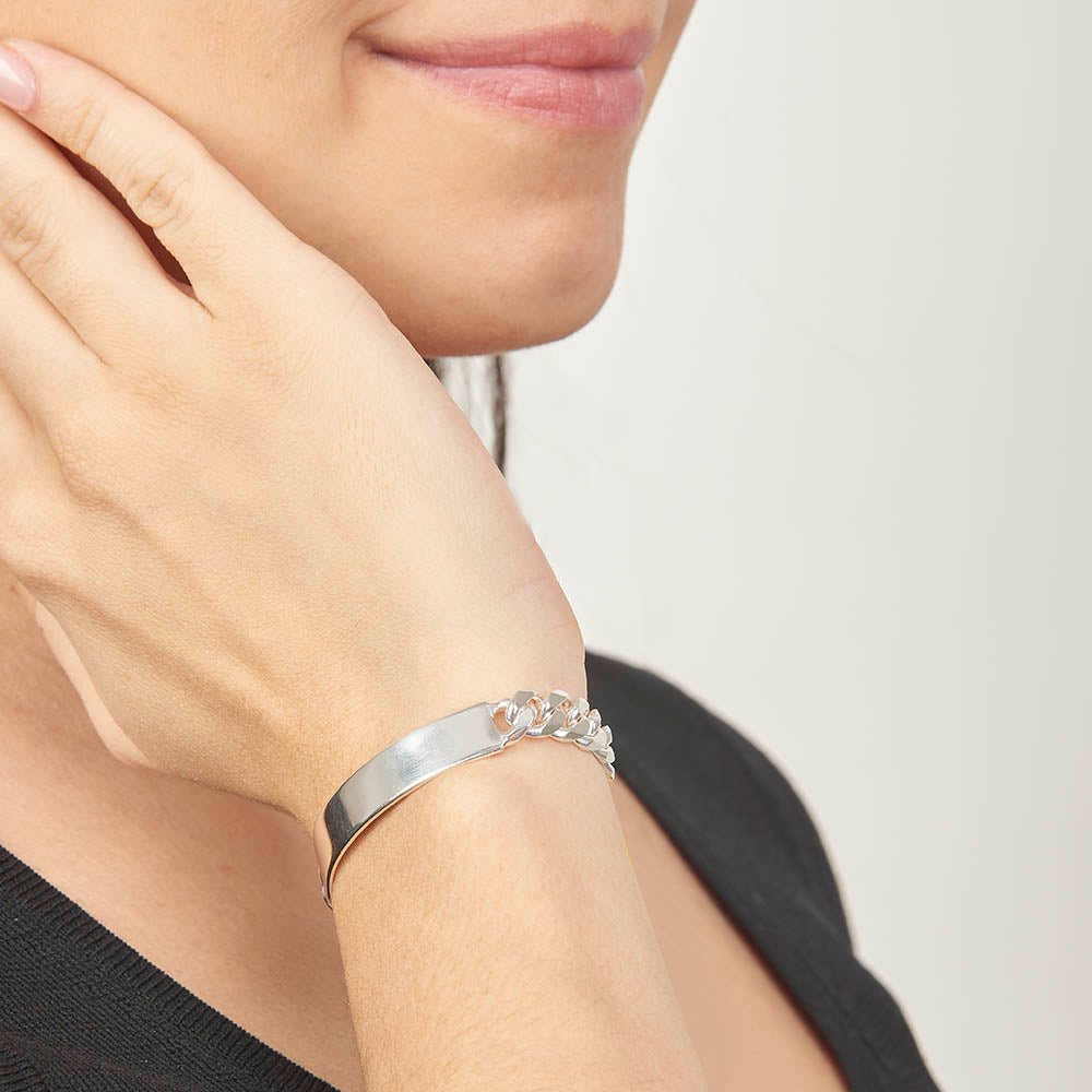 Unisex | Esclava Barbada HM Lisa 7 mm – Plata Ley .925