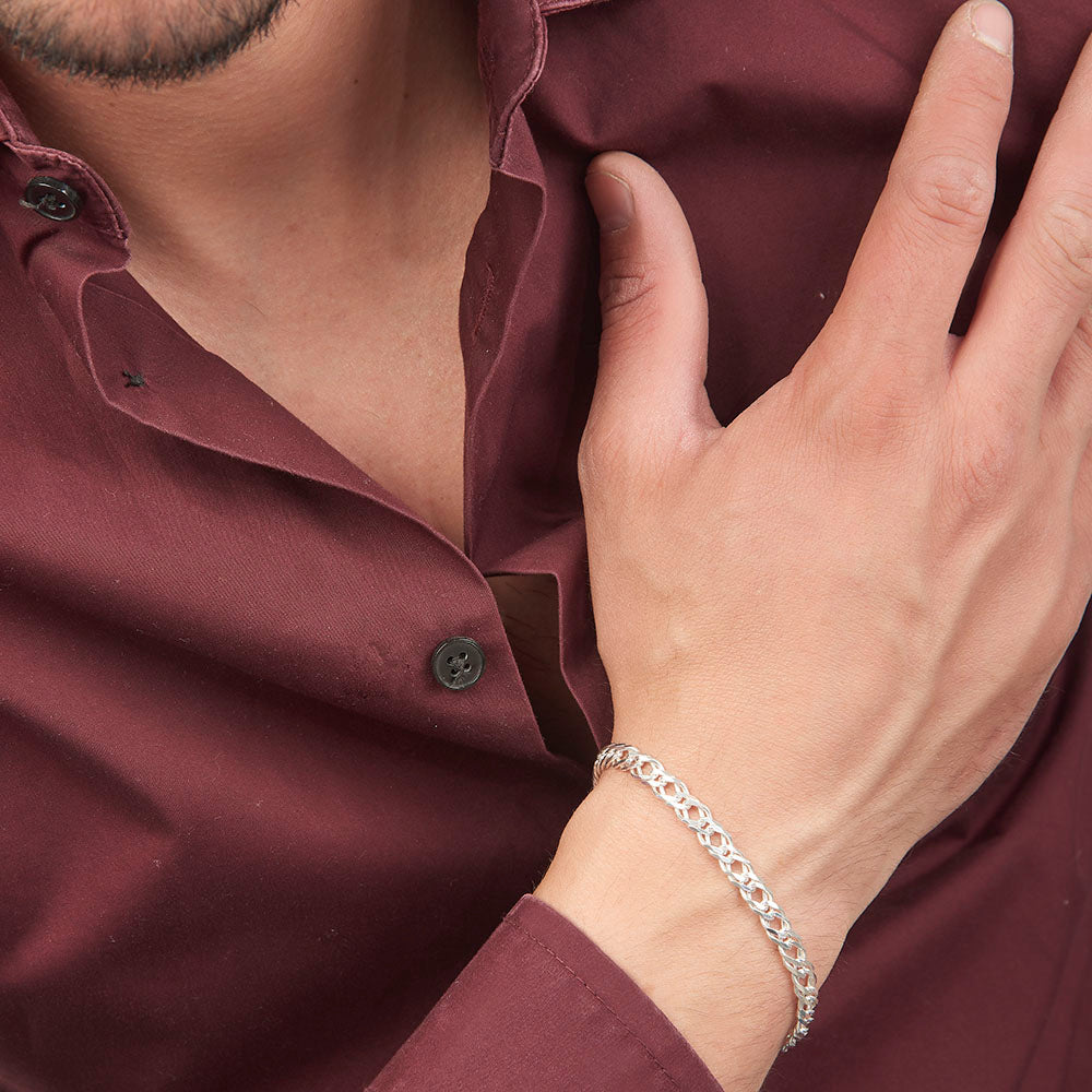 Unisex | Pulsera Tejido Rombo 5 mm – Unisex – Plata Ley .925