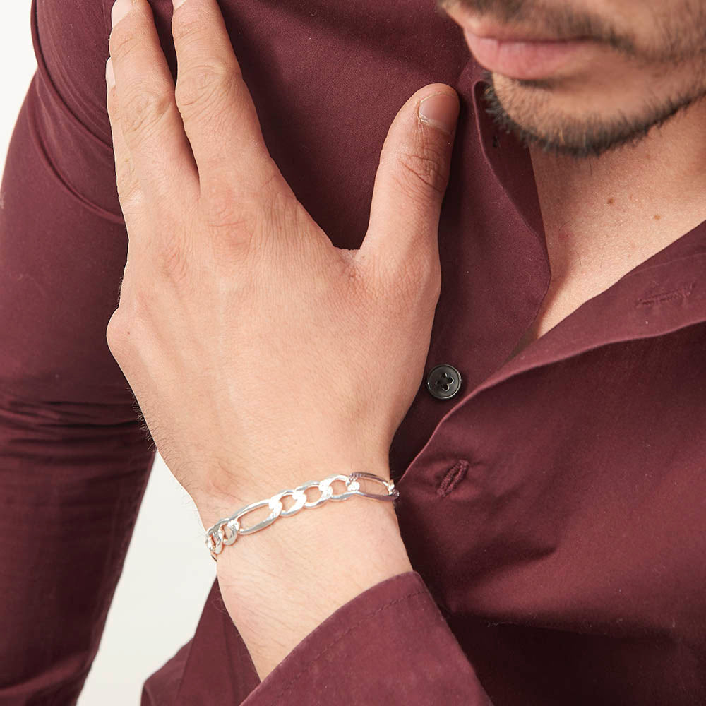 Unisex | Pulsera Tejido Cartier Diamantado 8 mm – Plata Ley .925