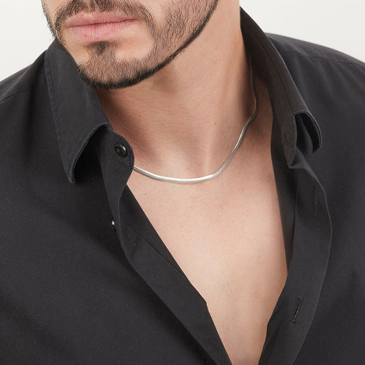 Mujer | Cadena Tejido Panza De Vibora Serpiente - 3 mm x 45 cm, Collar Gargantilla Para Mujer, De Plata Autentica Ley .925, DUO DELUXE JOYAS