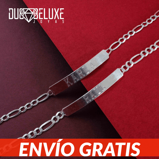 Duo De Esclavas Tejido Cartier Para Parejas – Plata Ley .925