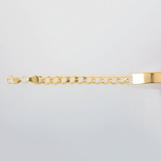 Unisex | Esclava Tejido Barbada Cubana Lisa 6 mm, Pulsera Para Hombre Y Mujer, De Plata Autentica Ley .925 Con Baño De Oro Italiano 24k, Con Grabado, DUO DELUXE JOYAS