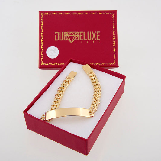 Unisex | Esclava Tejido Barbada HM Lisa 7 mm – Plata Con Baño De Oro 24k