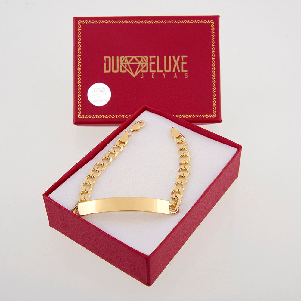 Unisex | Esclava Tejido Barbada Lisa 6 mm – Plata Con Baño De Oro 24k