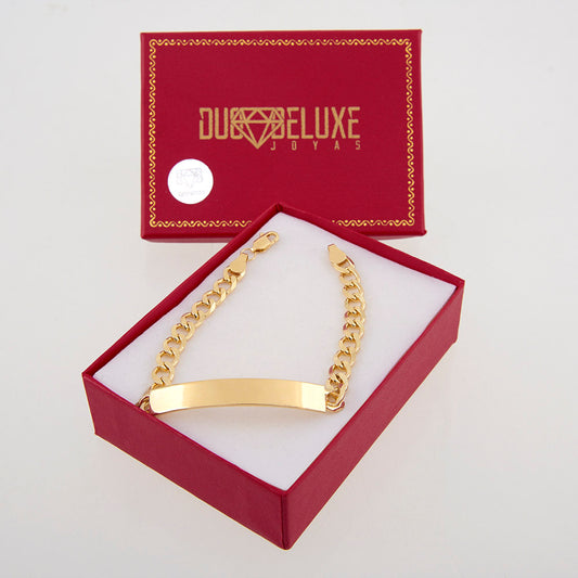 Unisex | Esclava Tejido Barbada Lisa 6 mm – Plata Con Baño De Oro 24k