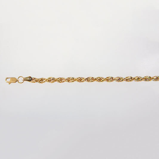 Unisex | Pulso Pulsera Tejido Torzal Relleno 4 mm, Esclava Para Hombre Y Mujer De Plata Autentica Ley .925 Con Baño De Oro Italiano 24k, DUO DELUXE JOYAS