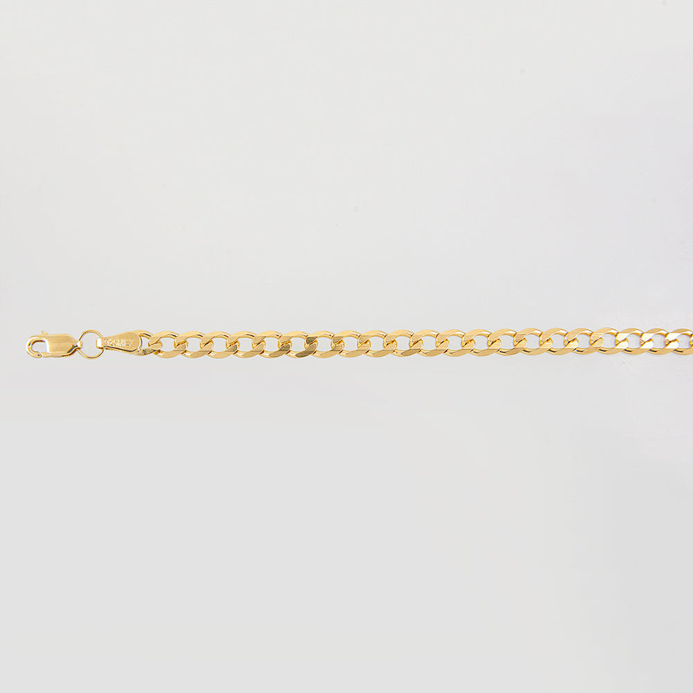 Unisex | Pulsera Tejido Barbada Abierto Liso 5 mm – Plata Con Baño De Oro Italiano 24k