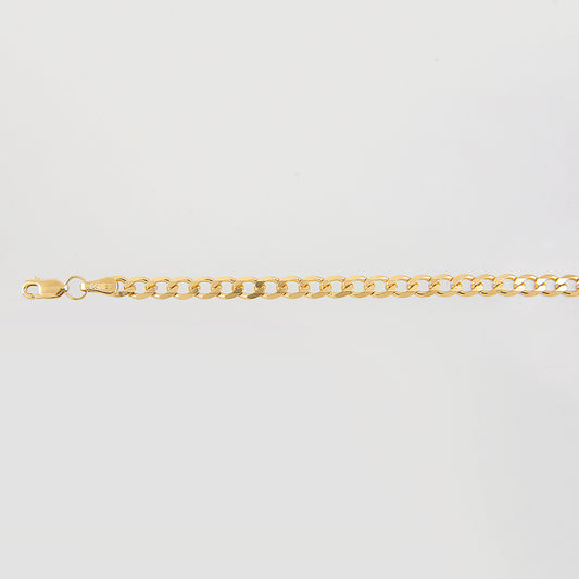 Unisex | Pulsera Tejido Barbada Abierto Liso 5 mm – Plata Con Baño De Oro Italiano 24k