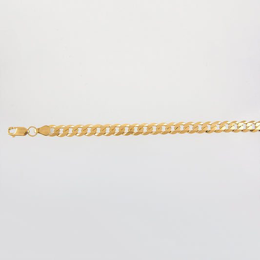 Unisex | Pulsera Tejido Barbada Cerrado Liso 6 mm – Plata Con Baño De Oro Italiano 24k