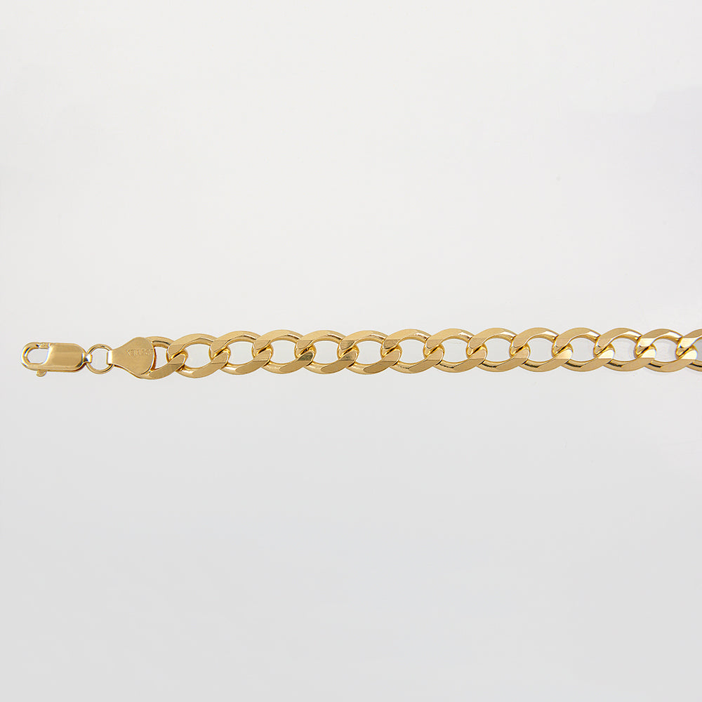Unisex | Pulsera Tejido Barbada Abierto Liso 8 mm – Plata Con Baño De Oro Italiano 24k