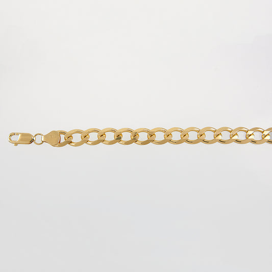 Unisex | Pulsera Tejido Barbada Abierto Liso 8 mm – Plata Con Baño De Oro Italiano 24k