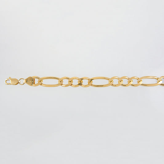 Unisex | Pulso Pulsera Tejido Cartier Figaro 3:1 Lisa 8 mm, Esclava Para Hombre Y Mujer De Plata Autentica Ley .925 Con Baño De Oro Italiano 24k, DUO DELUXE JOYAS