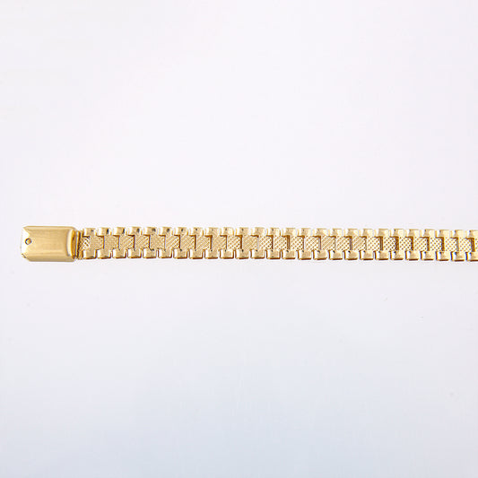 Unisex | Pulsera Tejido Rolex RO - 6 mm – Plata Con Baño De Oro Italiano 24k