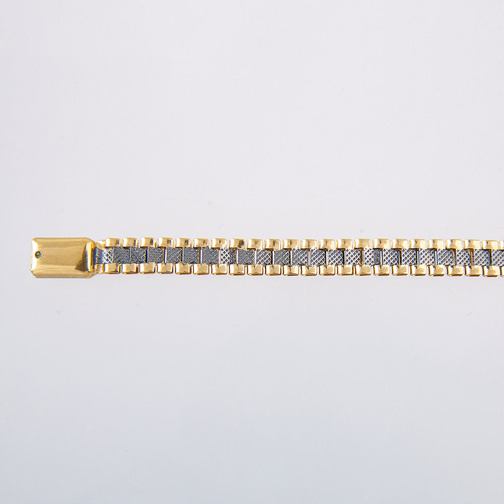 Unisex | Pulsera Tejido Rolex RON - 6 mm – Plata Con Baño De Oro Italiano 24k